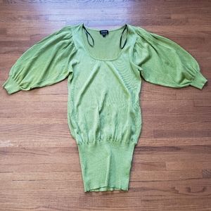 Bebe | Metallic Balloon Sleeve Tunic Sweater | L